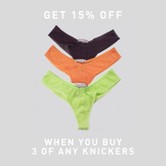 I.D. Line Fine Mesh V-Thong Orange