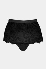 Born in Ukraine High Waist Lace Briefs Black
