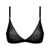 I.D. Line Soft Triangle Fine Mesh Bralette Black