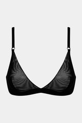 I.D. Line Soft Triangle Fine Mesh Bralette Black