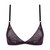 I.D. Line Soft Triangle Fine Mesh Bralette Brown