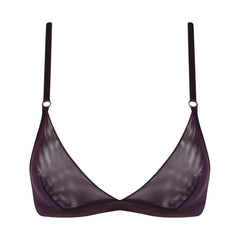 I.D. Line Soft Triangle Fine Mesh Bralette Brown