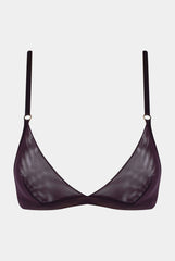 I.D. Line Soft Triangle Fine Mesh Bralette Brown