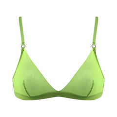 I.D. Line Soft Triangle Fine Mesh Bralette Green