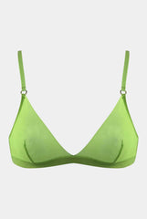 I.D. Line Soft Triangle Fine Mesh Bralette Green