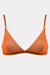 I.D. Line Soft Triangle Fine Mesh Bralette Orange