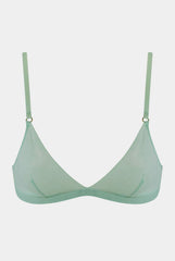 I.D. Line Soft Triangle Fine Mesh Bralette Mint Cream