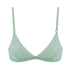 I.D. Line Soft Triangle Fine Mesh Bralette Mint Cream