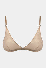 I.D. Line Soft Triangle Fine Mesh Bralette Nude