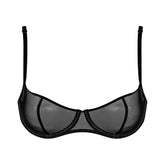 I.D. Line Underwired Fine Mesh Balcony Bra Black