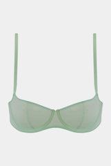 I.D. Line Underwired Fine Mesh Balcony Bra Mint Cream