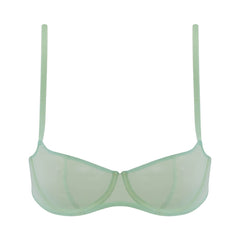 I.D. Line Underwired Fine Mesh Balcony Bra Mint Cream