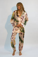 FLYING FLOWER Silk Pyjama Shirt