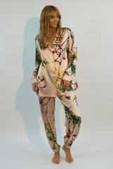 FLYING FLOWER Silk Pyjama Pants