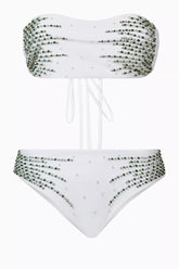 Ophelia Hand Embroidered Bikini Top White