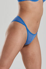 Ume Recycled-Lace Mid-Rise Briefs - Mountain Blue