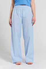 Chicory Striped Woven-Cotton Pyjama Trousers - Mountain Blue