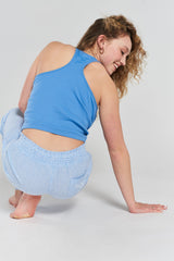 Chicory Striped Woven-Cotton Pyjama Trousers - Mountain Blue