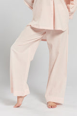 Chicory Striped Woven-Cotton Pyjama Trousers - Dawnlight Coral