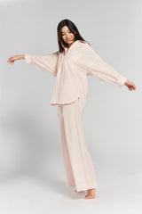 Chicory Striped Woven-Cotton Pyjama Trousers - Dawnlight Coral