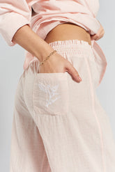 Chicory Striped Woven-Cotton Pyjama Trousers - Dawnlight Coral