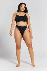 Acacia Seamless Stretch-Bamboo Bralette - Volcanic Black