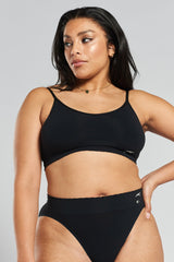 Acacia Seamless Stretch-Bamboo Bralette - Volcanic Black