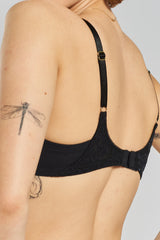 Betula Recycled-Tulle Underwired Balconette Bra - Volcanic Black