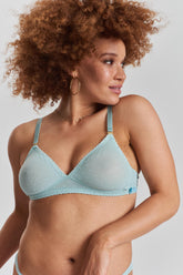 Anthelia Recycled-Tulle Soft Bralette - Fjordland Green