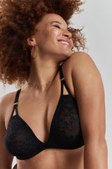 Hakea Recycled-Tulle Soft Bralette - Volcanic Black