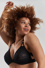 Hakea Recycled-Tulle Soft Bralette - Volcanic Black