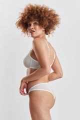 Ume Recycled-Lace Mid-Rise Briefs - Glacier White