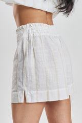 Lomandra Ethical-Cotton Pyjama Shorts - Summer Sand Beige