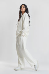 Sitka Blossom-Embroidered Ethical-Cotton Joggers - Moonlight White