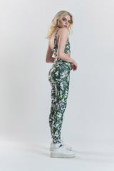 Cycad Recycled-Fabric Performance Leggings - Leaf Print