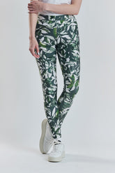Cycad Recycled-Fabric Performance Leggings - Leaf Print