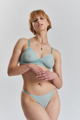 Anthelia Recycled-Tulle Soft Bralette - Fjordland Green