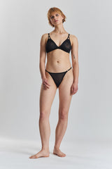 Hakea Recycled-Tulle Soft Bralette - Volcanic Black