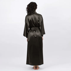 Silk Long Kimono-Style Robe the Lady