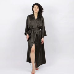 Silk Long Kimono-Style Robe the Lady