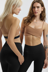 CROSS OVER SHORT BRALETTE - MOCHA