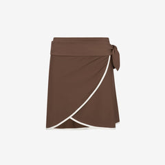 Wrap Skirt ― Brown / White