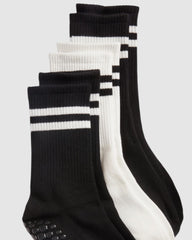 Varsity Grip Socks - 3 Pack - Black/White