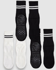 Varsity Grip Socks - 3 Pack - Black/White