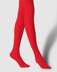 Cherry Red Luxe Opaque Tights