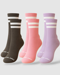 Varsity Pilates Yoga Grip Socks - 3 Pack