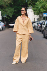 Peach Heavy Linen Wide-Leg Pants Perfect Days