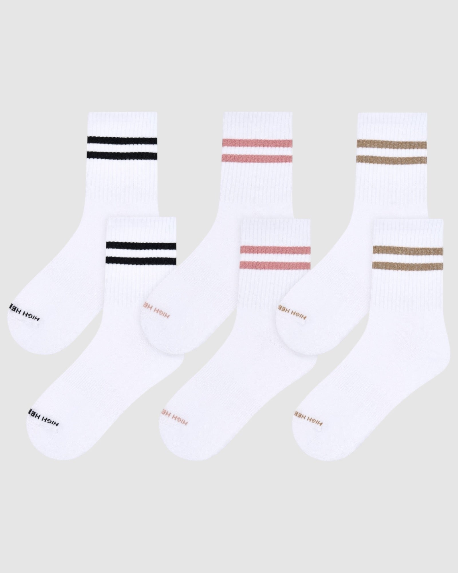 Varsity Pilates Yoga Grip Socks - 3 Pack