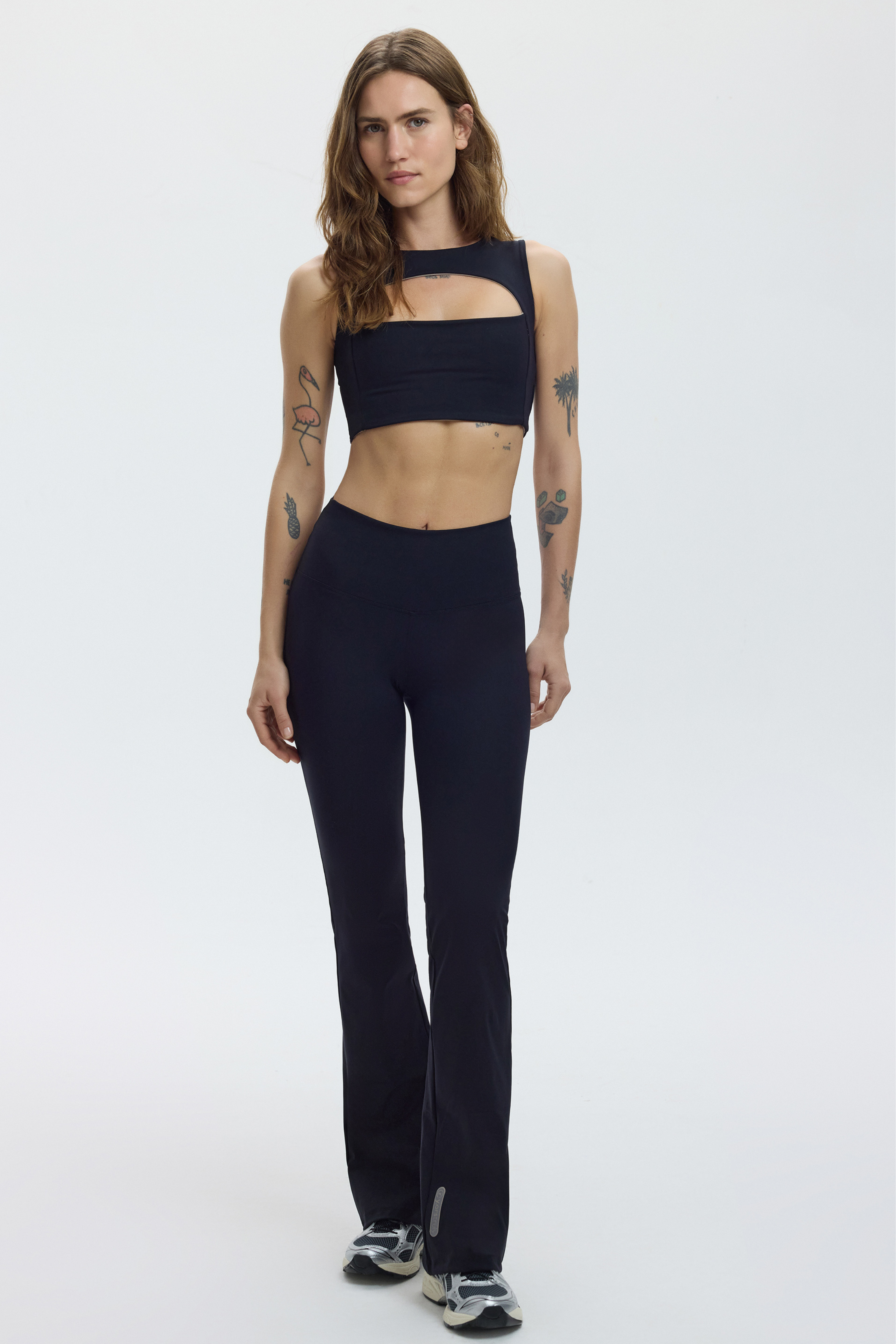 TWIST FLARE PANTS - CHARCOAL