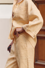 Peach Heavy Linen Wide-Leg Pants Perfect Days